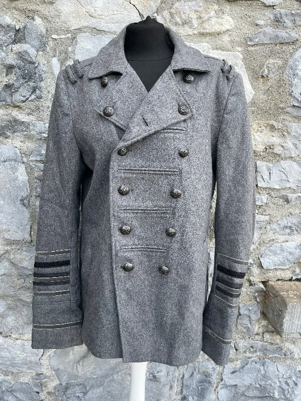 Grey military coat SmallLace-Up Overcoats