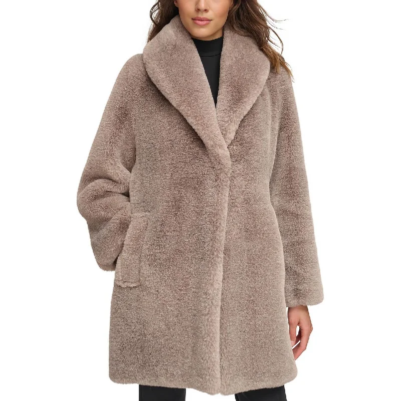 Womens Long Formal Faux Fur CoatLuxury Overcoats