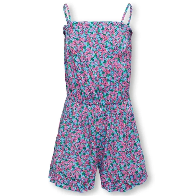 Kids ONLY Cyan Blue Nova Life Strap Meg Playsuit AOP