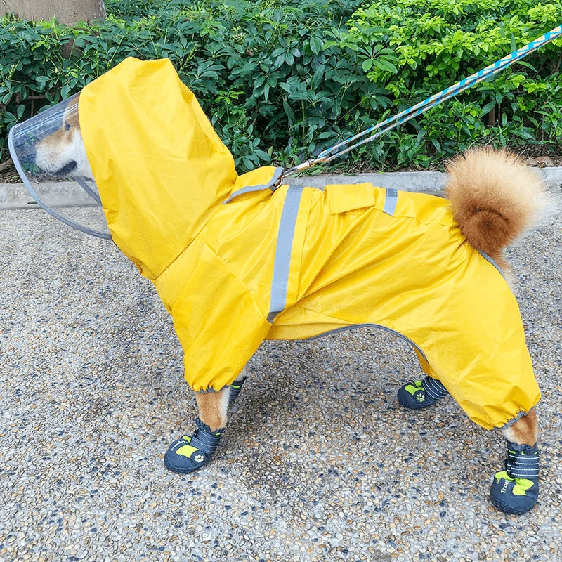 Pet Dog Raincoat Four Feet Waterproof Pets Articles Clothing Spring Suitable for Rainy Days From