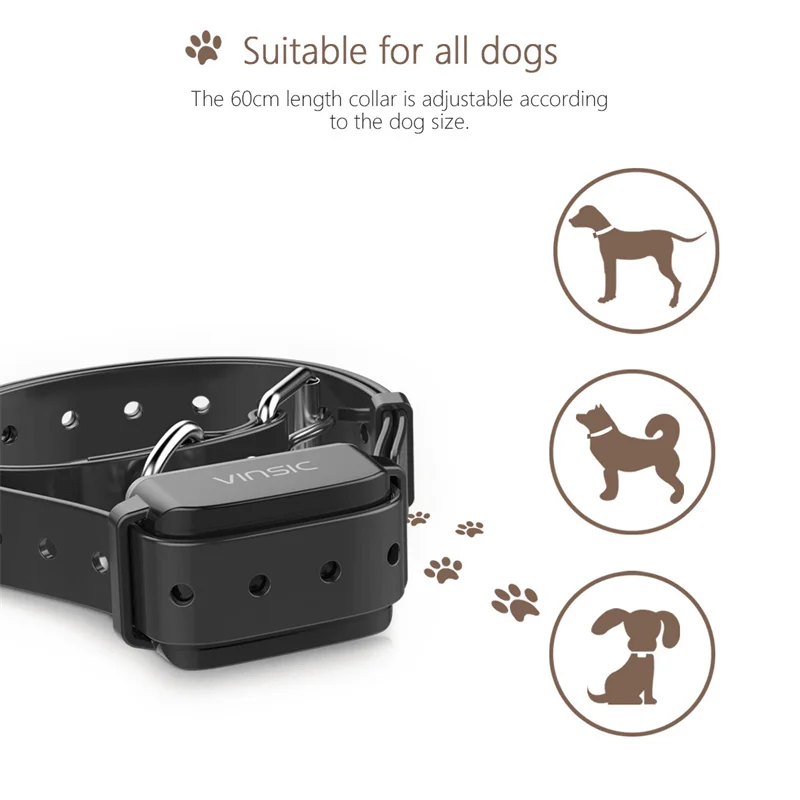 Cartoon Design Waterproof Dogs Training Collar Adjustable 60Cm Length Collar 5 Levels Remote Control Easy to Operate Suitable for Outdoor Sports