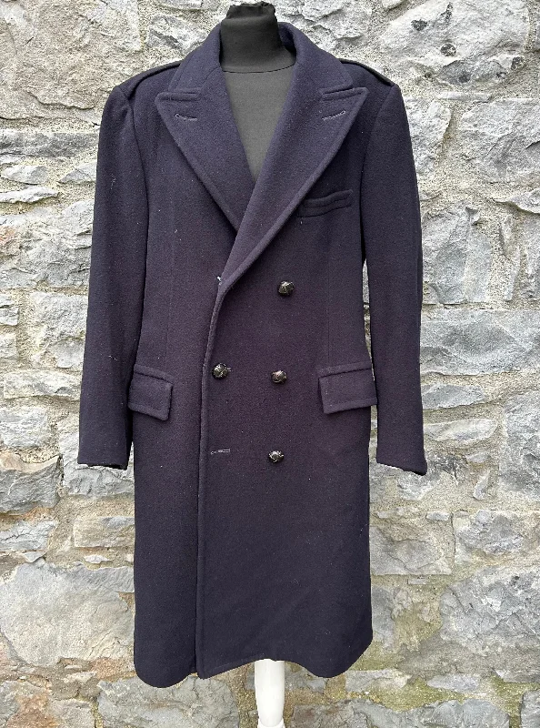 90s navy woolly coat S/MTasseled Overcoats