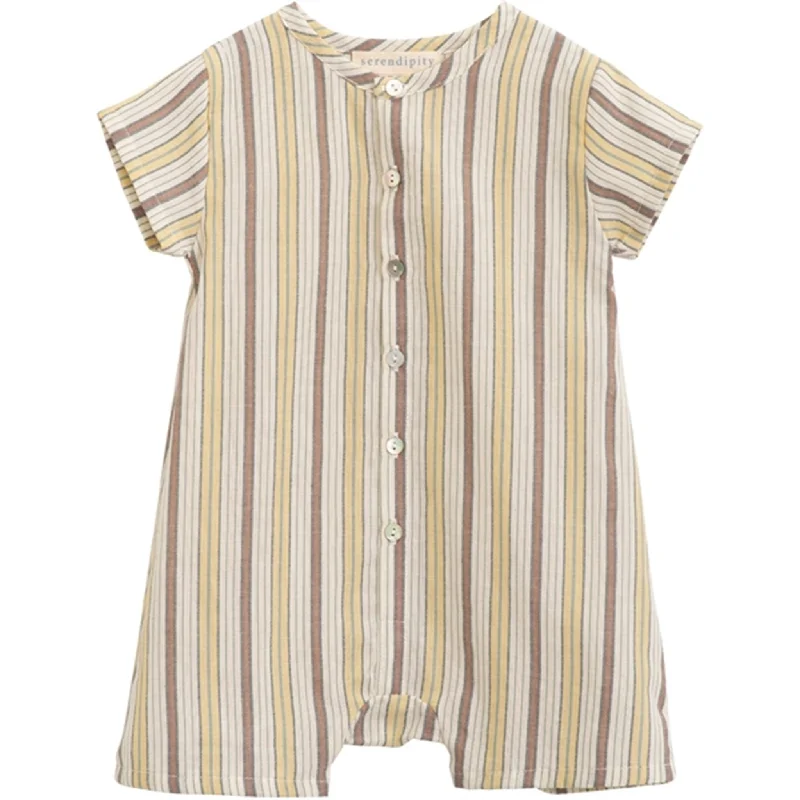 Serendipity Misty Stripes Baby Button Suit