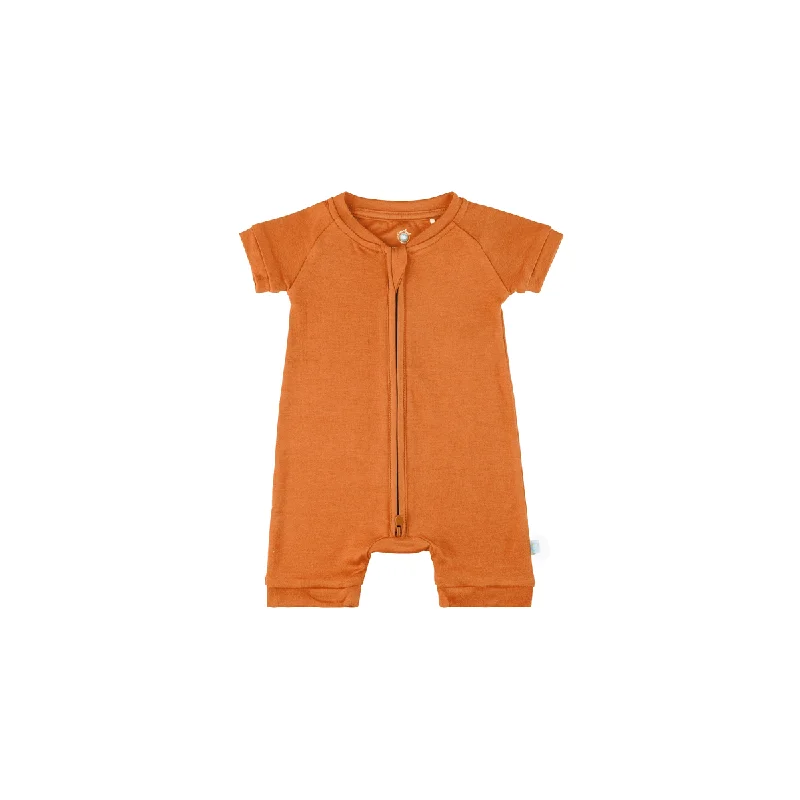 Performance Short Sleeve TopsBaby Short-Sleeve Bamboo Romper | Rust