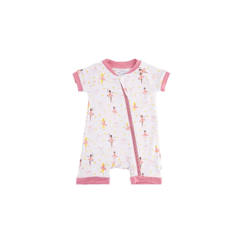 Outdoor Short Sleeve TopsBaby Short-Sleeve Bamboo Romper | Ballerina