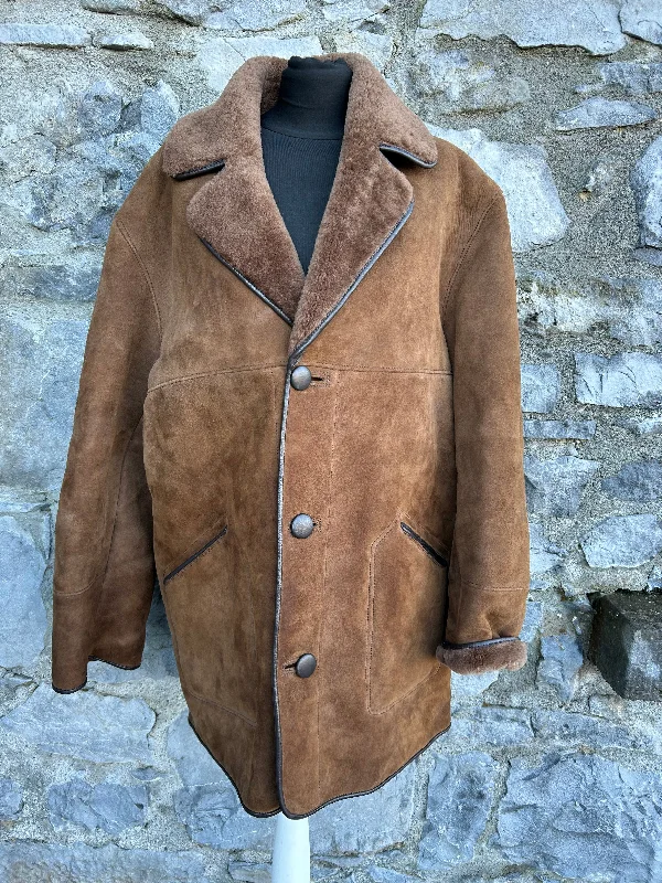 80s brown sheepskin coat MediumStudded Overcoats