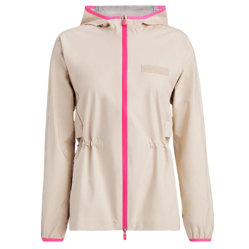 Womens Water Resistant Nylon Rain Coat Stone - SS24Pea Coats