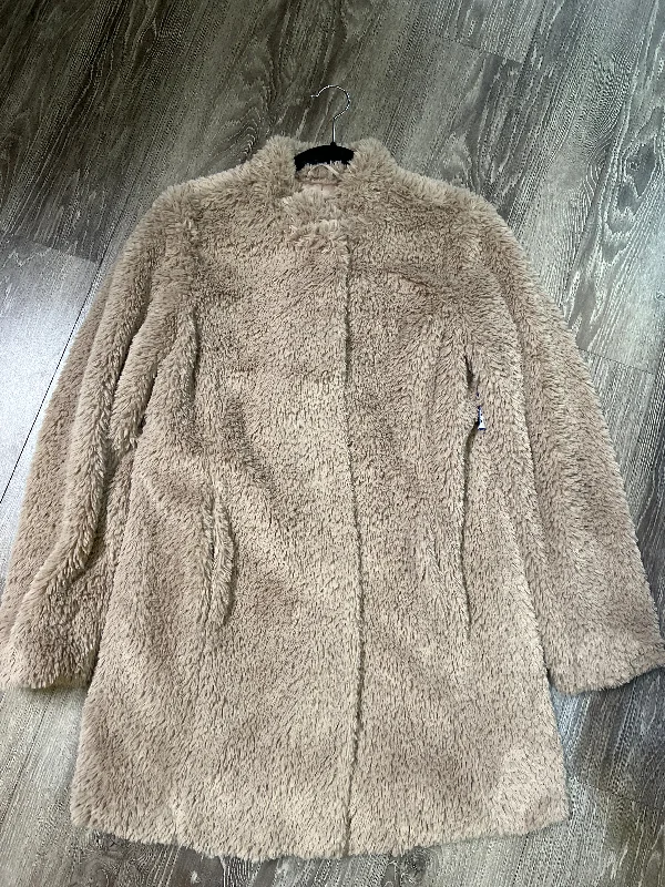 Kenneth Cole Long Sherpa Button Up Fur Coat (Size Medium)Military Overcoats