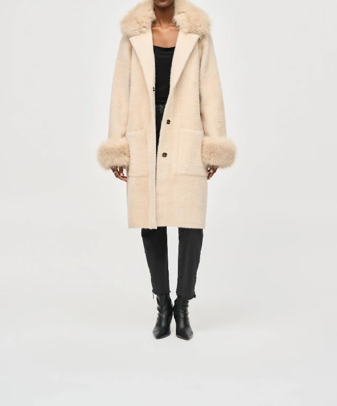 Long Sweater Coat In ChampagneBand Merch Overcoats