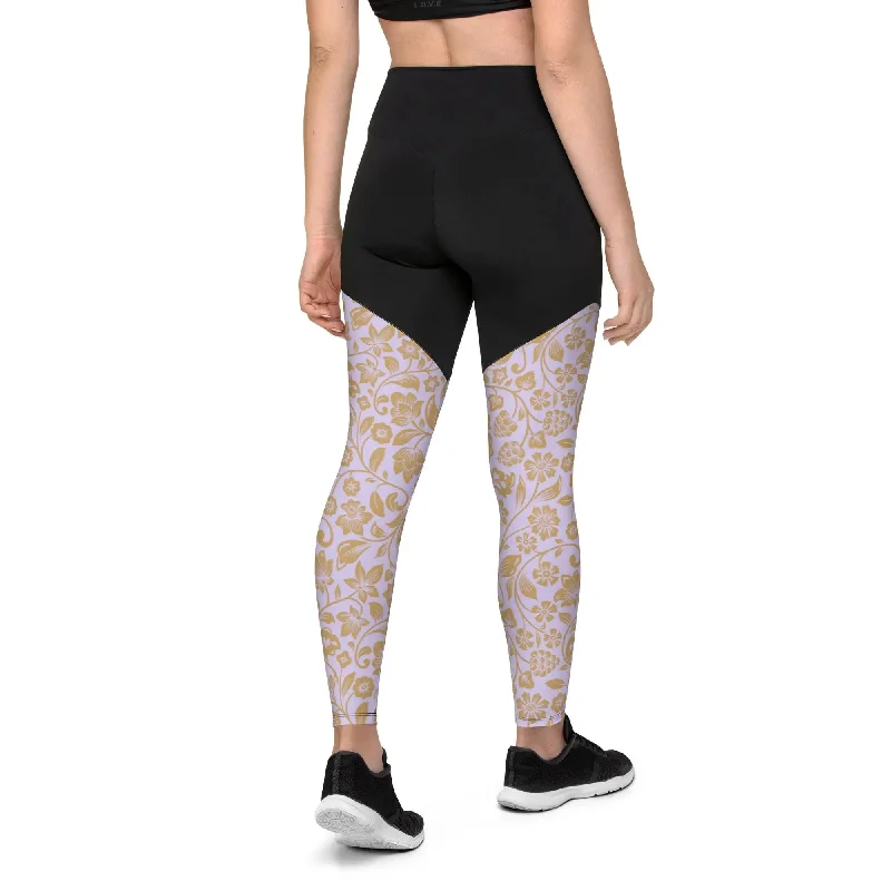 Graphic Hoodies"Floral Lace" Collection - Sports Leggings