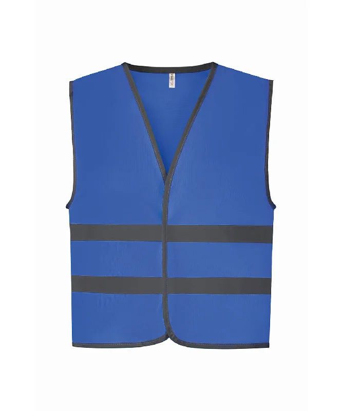 Royal Blue - Hi-vis reflective border kids waistcoat (HVW102CH)Branded Overcoats