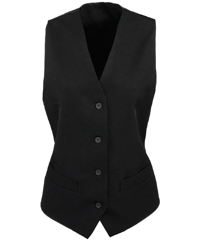 Black - Women's lined polyester waistcoatFormal Overcoats