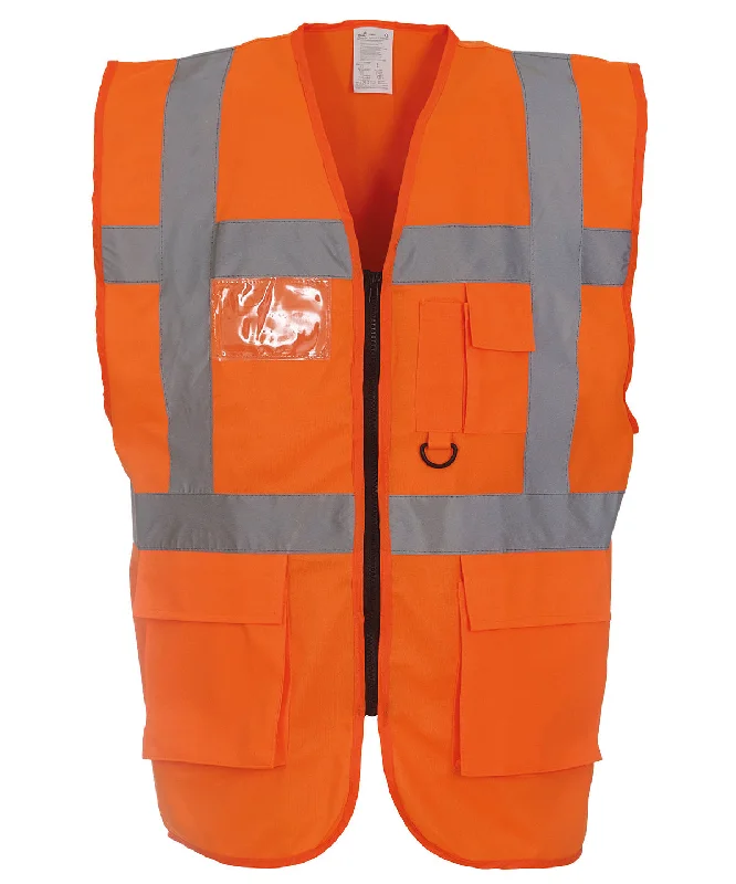 Orange* - Multifunctional executive hi-vis waistcoat (HVW801)Nylon Overcoats