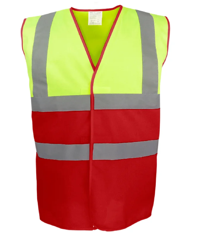 Hi-vis Yellow/Red - Hi-vis two-tone waistcoat (HVW122)Skateboard Overcoats