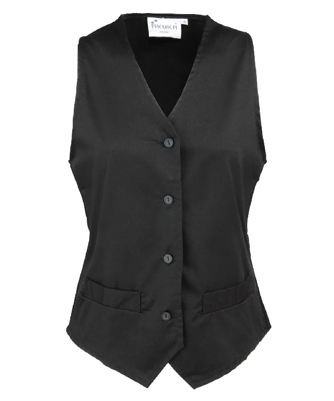 Black - Women's hospitality waistcoatOutdoor Overcoats