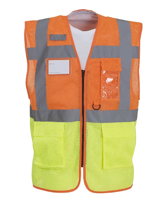 Orange/Yellow - Hi-vis top cool open-mesh executive waistcoat (HVW820)Painted Overcoats