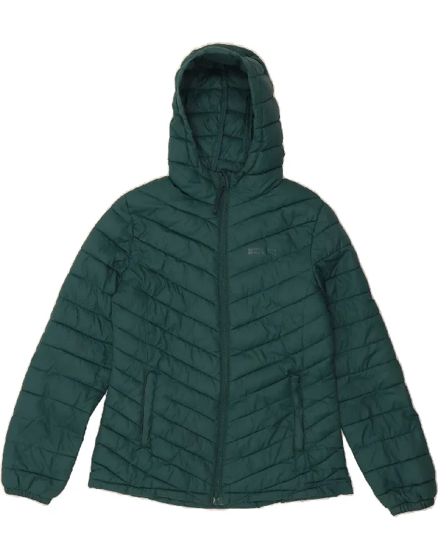 Oversized HoodiesMOUNTAIN WAREHOUSE Womens Hooded Padded Jacket UK 10 Small Green Nylon