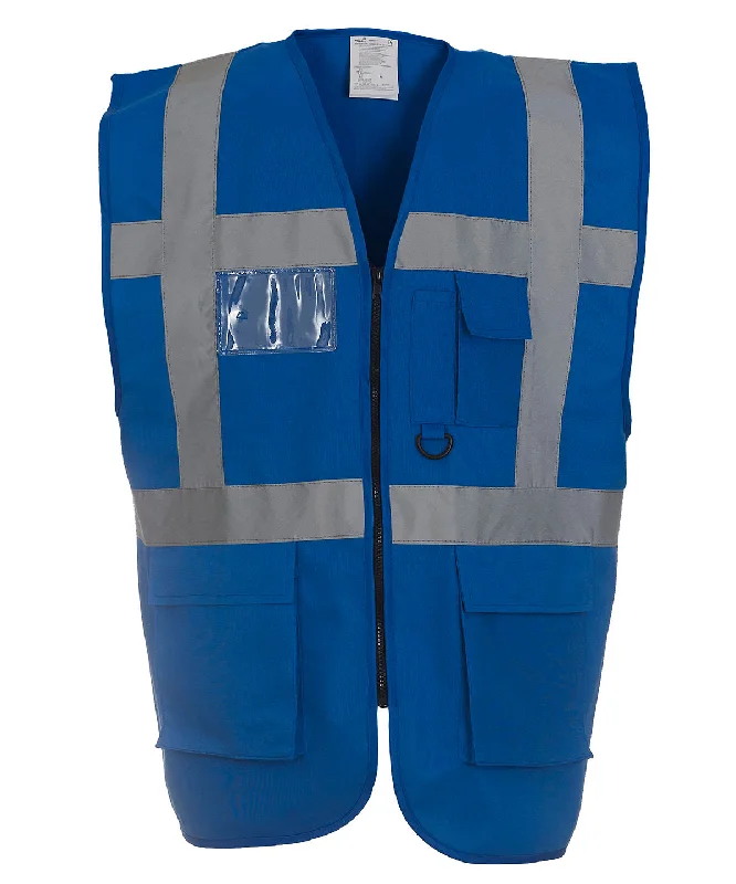 Royal Blue - Multifunctional executive hi-vis waistcoat (HVW801)Puffer Overcoats