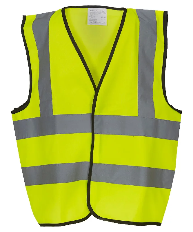 Yellow - Kids hi-vis 2 b&b waistcoat (HVW100CH)Pocketed Overcoats