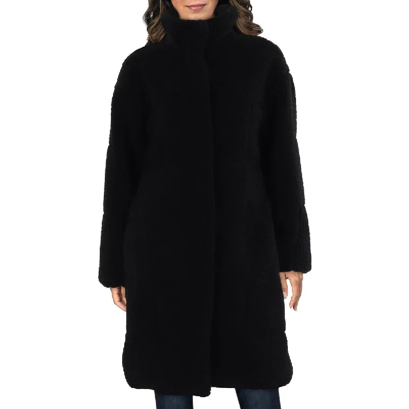 Womens Faux Fur Midi Teddy CoatStreetwear Overcoats