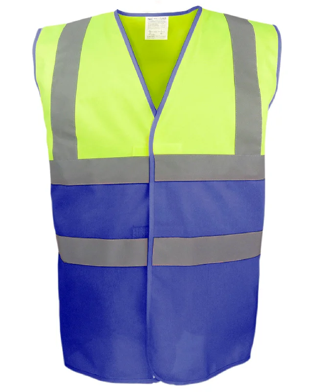 Hi-vis Yellow/Royal Blue - Hi-vis two-tone waistcoat (HVW122)High-Fashion Overcoats