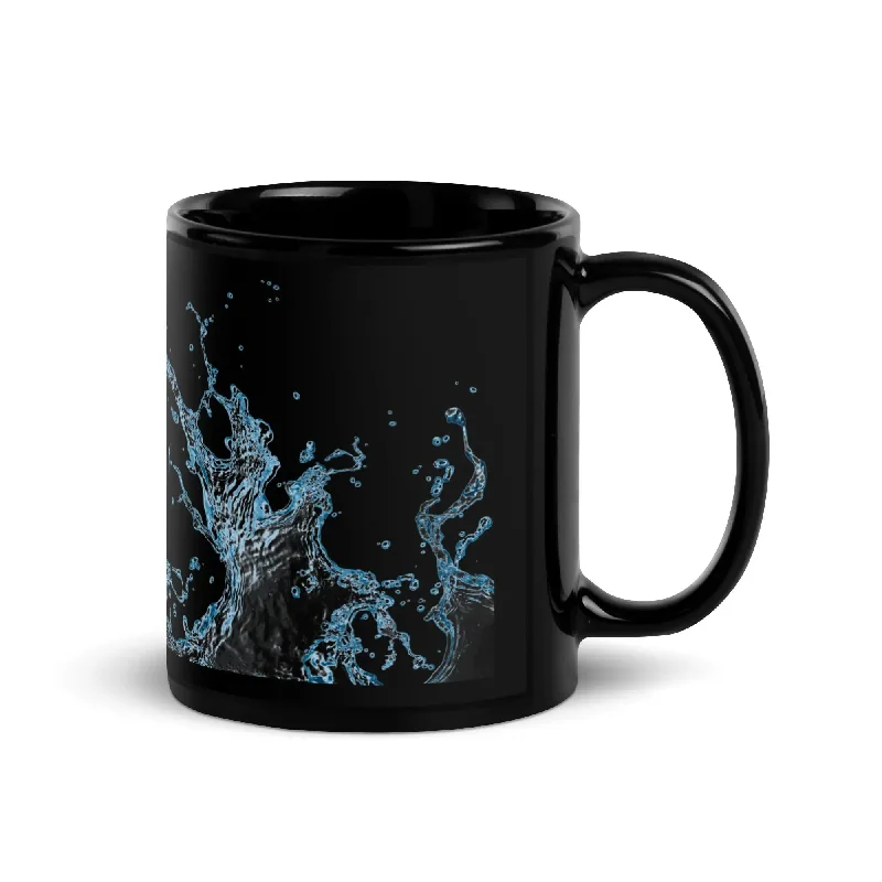 Wool Blend Sweatshirts"Splash" Collection - Black Glossy Mug