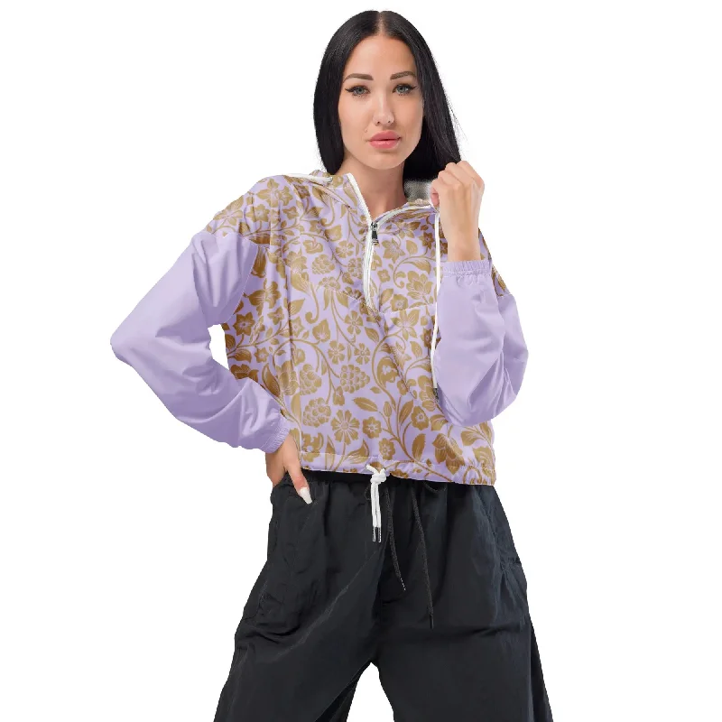 Ruffled Sweatshirts"Floral Lace" Collection - Women’s cropped windbreaker