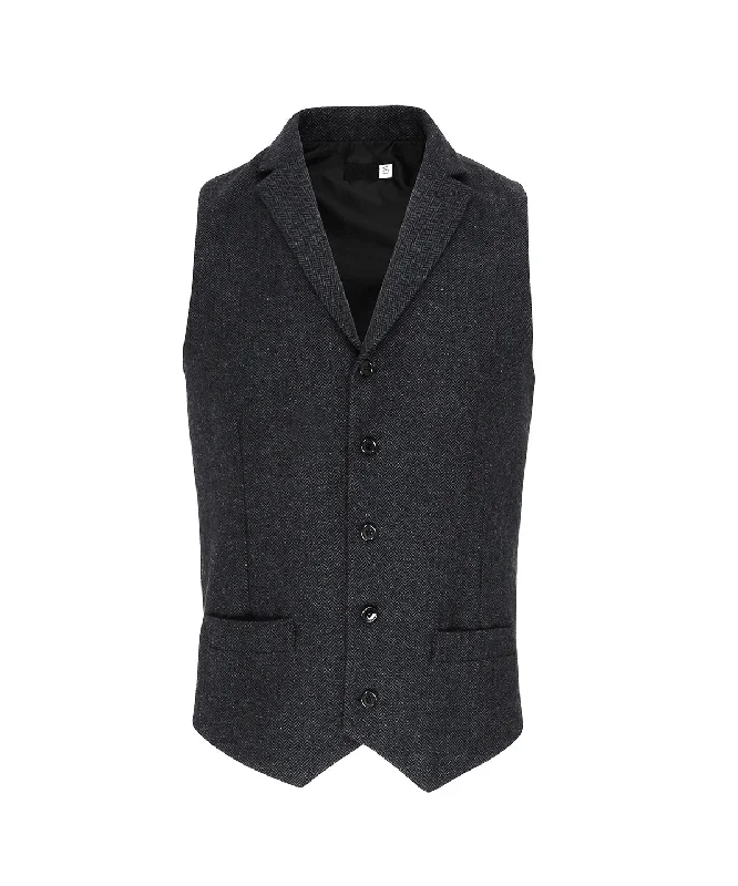 Charcoal - Herringbone waistcoatCasual Overcoats