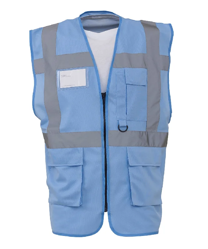 Sky - Multifunctional executive hi-vis waistcoat (HVW801)Hooded Overcoats