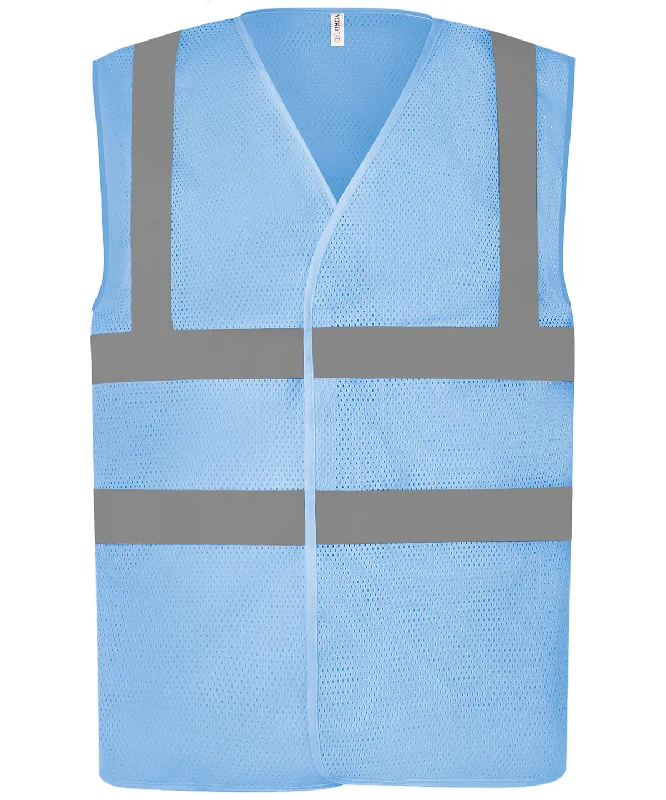 Sky Blue - Top cool open mesh 2-band-and-braces waistcoat (HVW120)Layered Overcoats