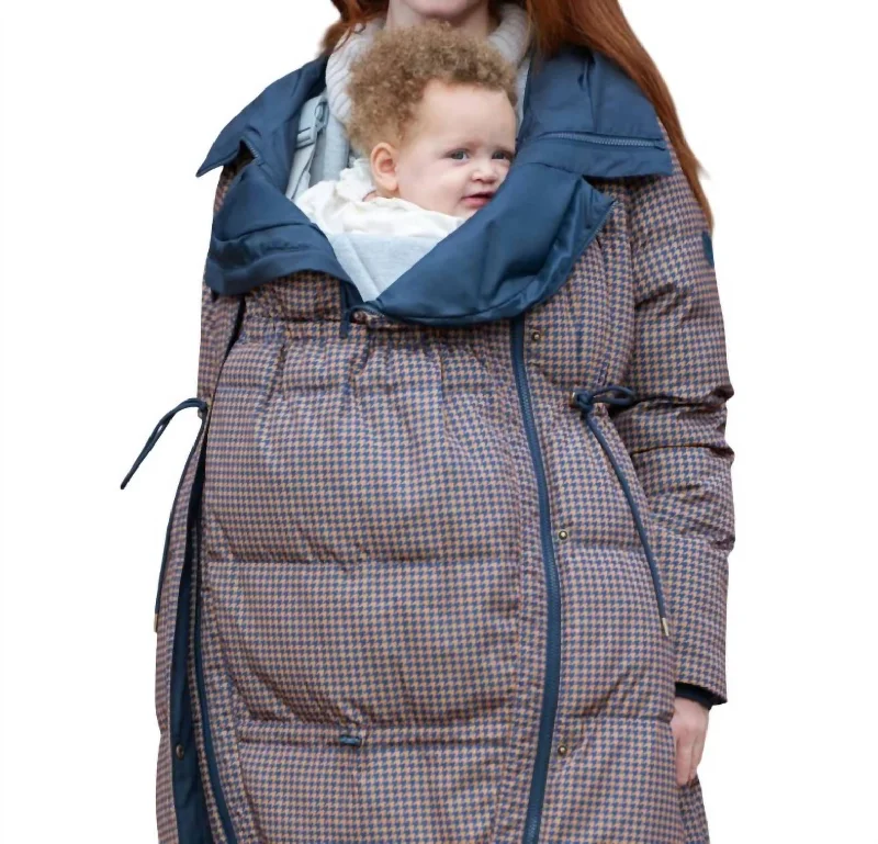 Keeri Houndstooth Puffer Maternity CoatCocoon Coats