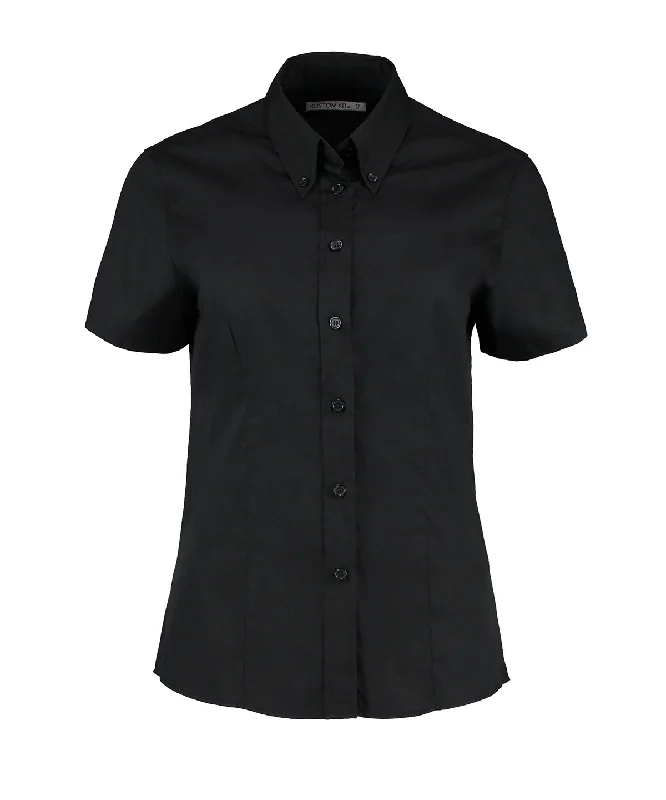 Graphic Short Sleeve TopsBlack* - Women's corporate Oxford blouse short-sleeved (tailored fit)