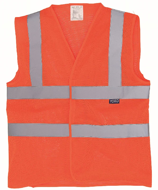 Orange - Top cool open mesh 2-band-and-braces waistcoat (HVW120)Duffle Coats