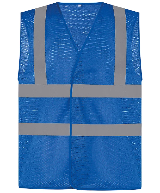 Royal Blue - Top cool open mesh 2-band-and-braces waistcoat (HVW120)Asymmetrical Overcoats