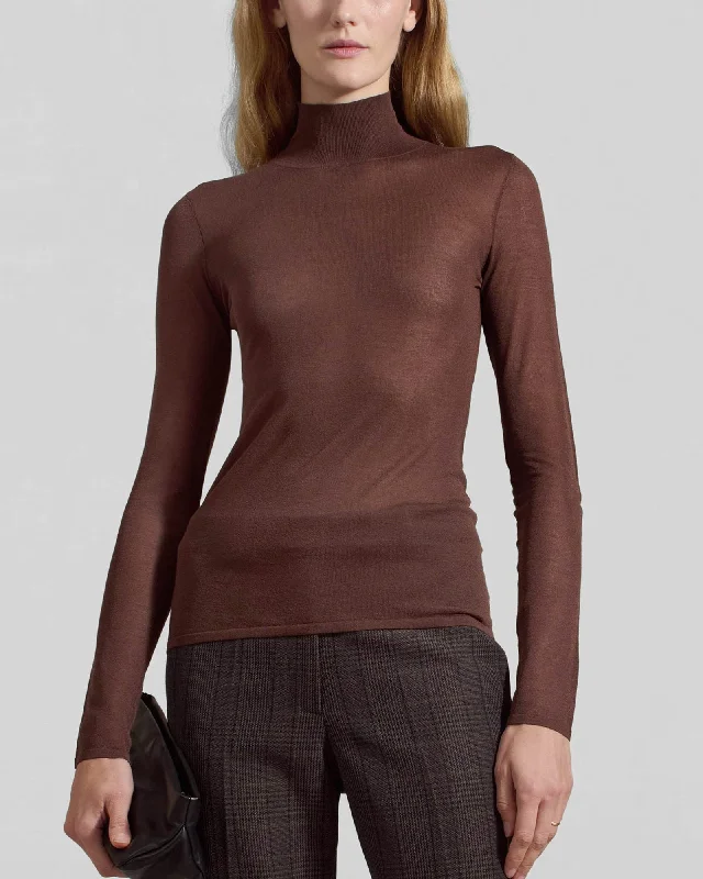 Sheer Turtleneck Sweater