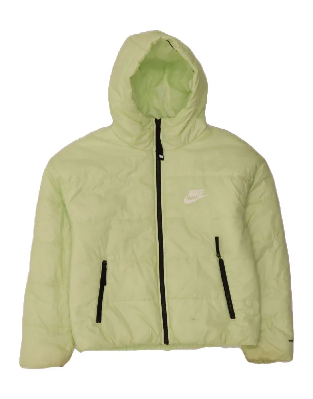 Thermal HoodiesNIKE Womens Therma-Fit Graphic Hooded Padded Jacket UK 10 Small Green