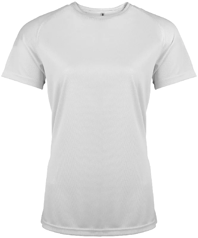 Quick-Dry Short Sleeve TopsWhite - Ladies' short-sleeved sports T-shirt