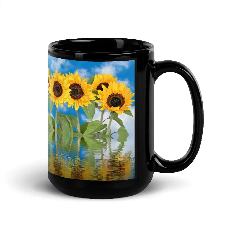 Festival Sweatshirts"Sunflower" Collection - Black Glossy Mug