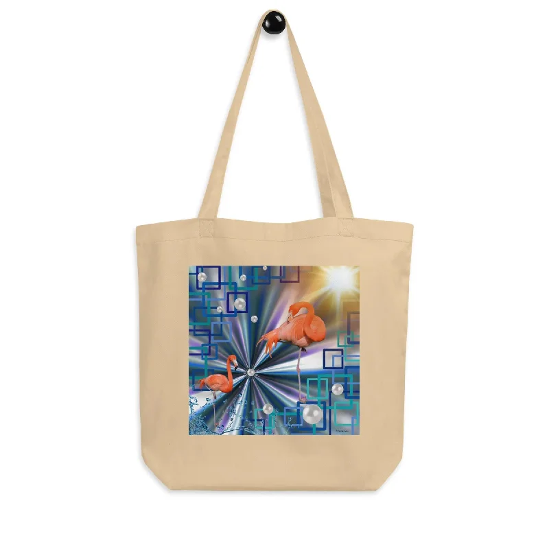 Fishing Sweatshirts"Allegory of Two Flamingos" by ZK, Artsy Eco Tote Bag