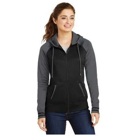 Microfleece HoodiesLadies Sport-Wick Varsity Fleece Full-Zip Hooded Jacket