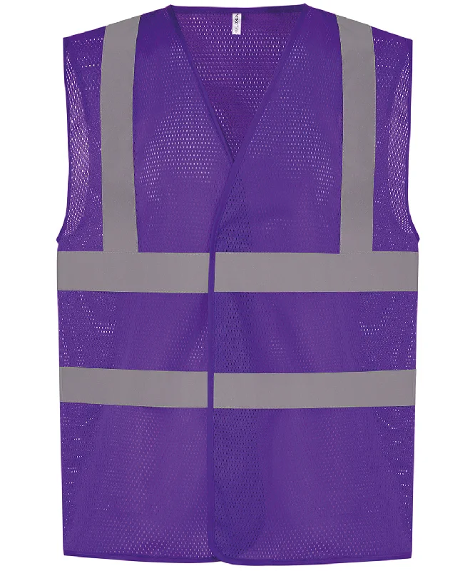 Purple - Top cool open mesh 2-band-and-braces waistcoat (HVW120)Trench Coats