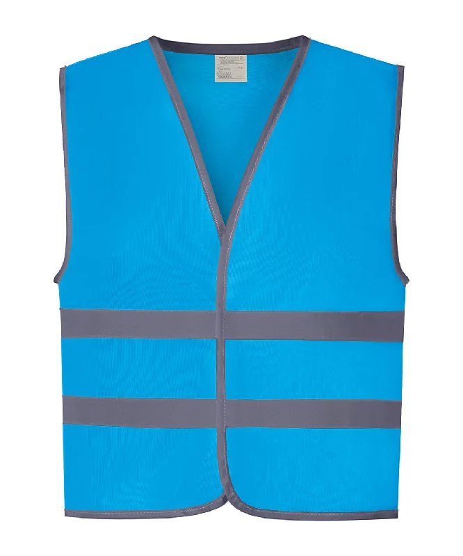 Sapphire - Hi-vis reflective border kids waistcoat (HVW102CH)Logo Overcoats