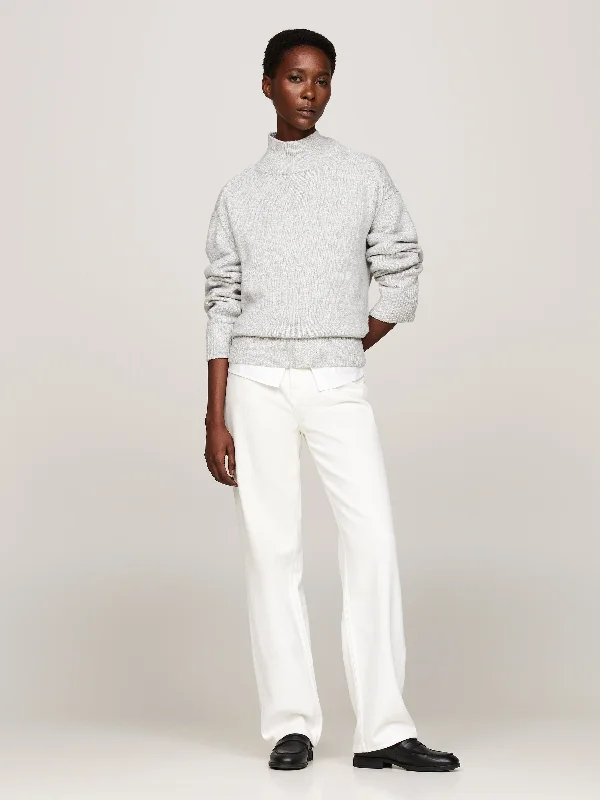 Wool Blend Mock Turtleneck Jumper