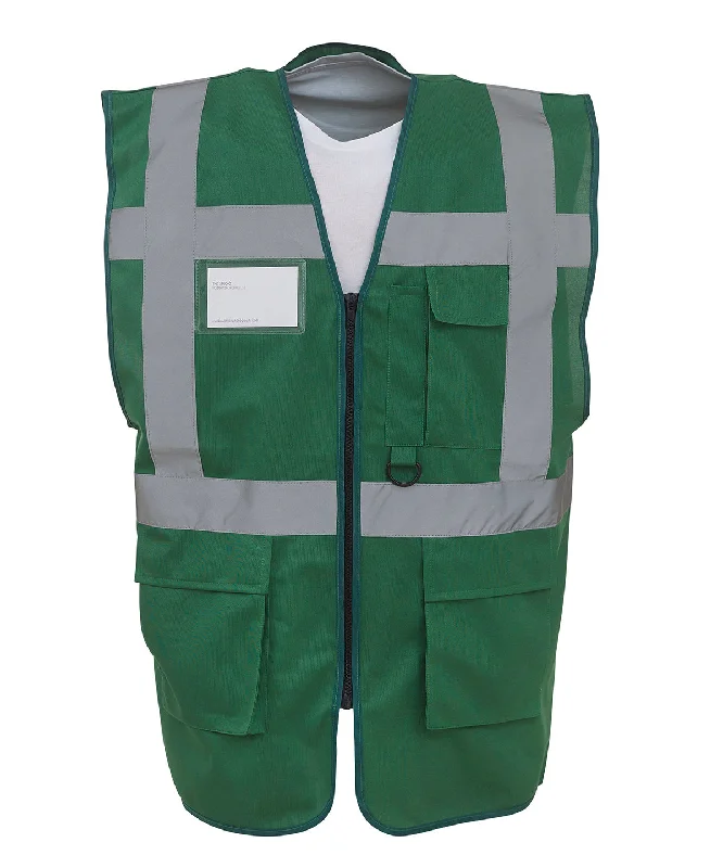 Paramedic Green - Multifunctional executive hi-vis waistcoat (HVW801)Cotton Overcoats