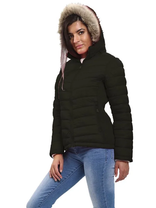 Skateboard SweatshirtsKruze | Womens Hooded Puffer Jacket