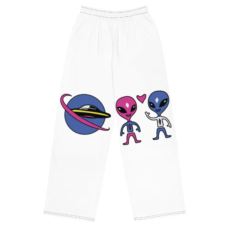 Streetwear Hoodies"Space Buds" Collection - Wide Leg Pants