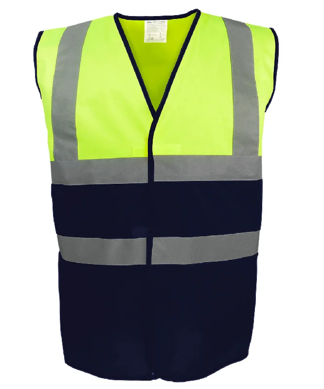 Hi-vis Yellow/Navy - Hi-vis two-tone waistcoat (HVW122)Punk Overcoats