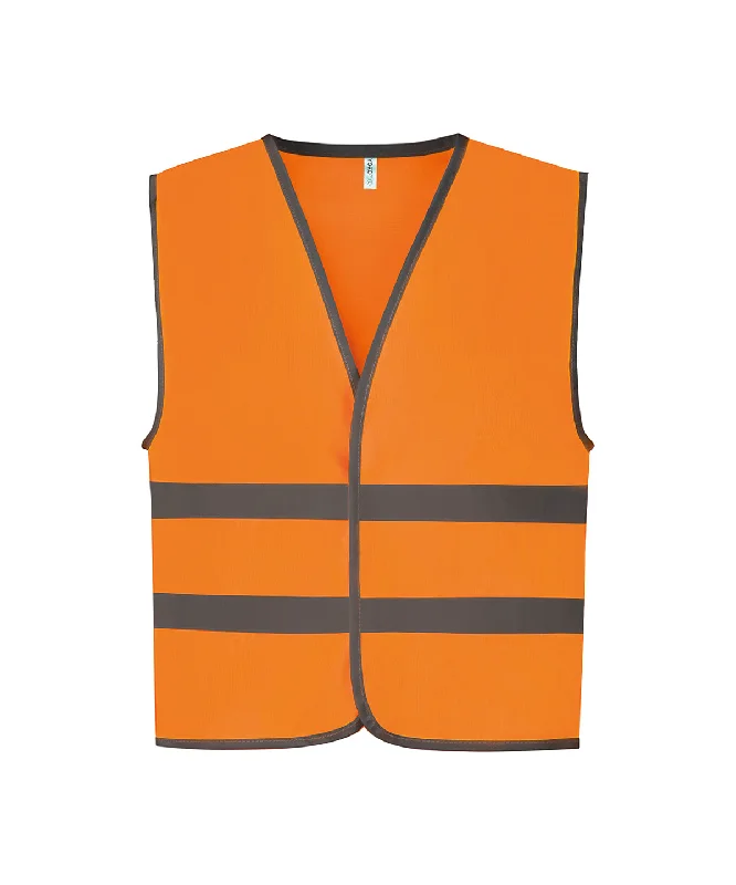 Orange - Hi-vis reflective border kids waistcoat (HVW102CH)Festival Overcoats