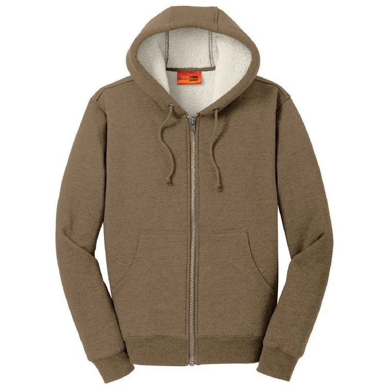 Microfleece HoodiesCornerStone Heavyweight Sherpa-Lined Hooded Fleece Jacket. CS625