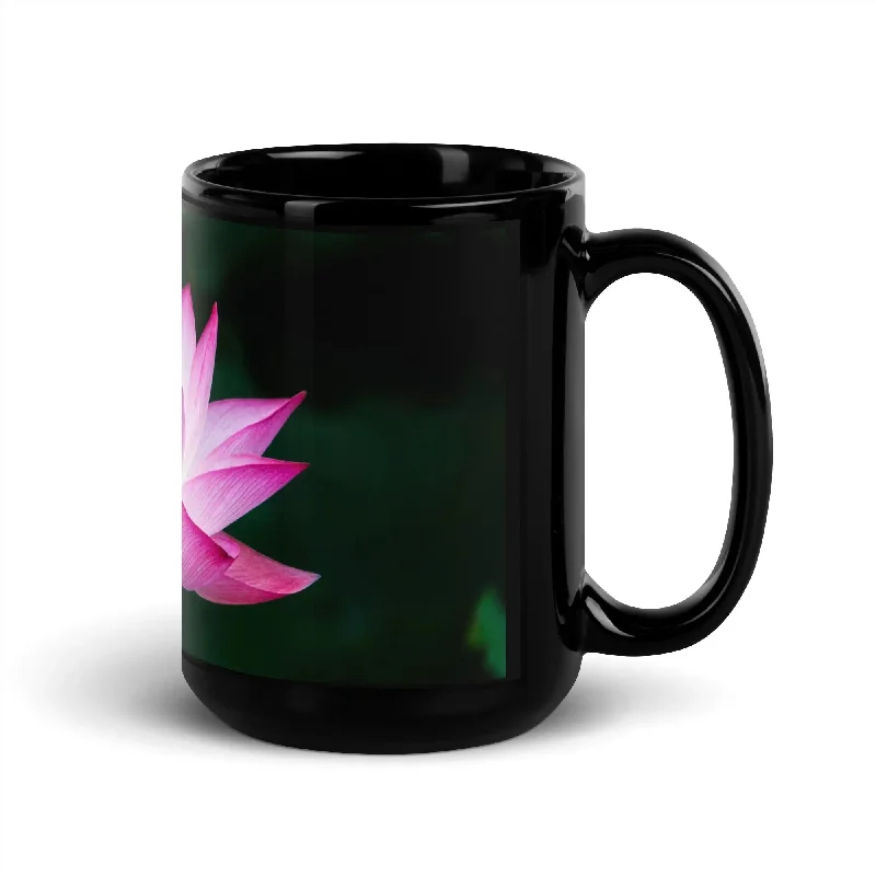 Retro Hoodies"Sacred Lotus" Collection - Black Glossy Mug